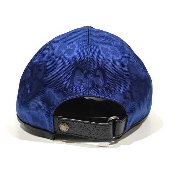 GUCCI JEREMI GUCCISSIMA BASEBALL CAP HAT -SIZE M -ROYAL BLUE / BLACK -NWT - Picture 4 of 11